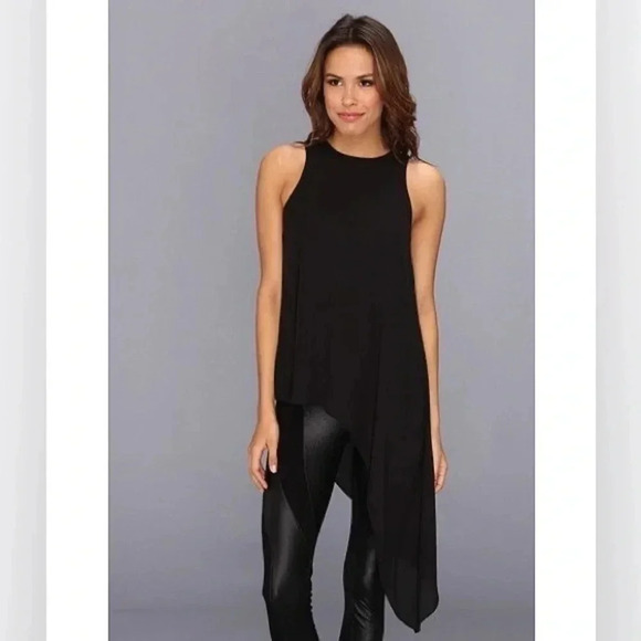 BCBGMaxAzria Tops - BCBGMAXAZRIA | Kendra Black Asymmetrical Hem Tank Sleeveless High Low Size XXS